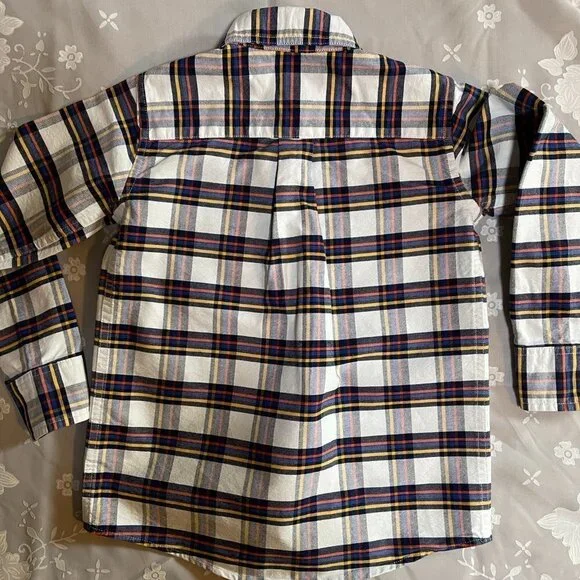 BOY’S Lands End size small 4 button down shirt top plaid EUC! - Picture 2 of 7